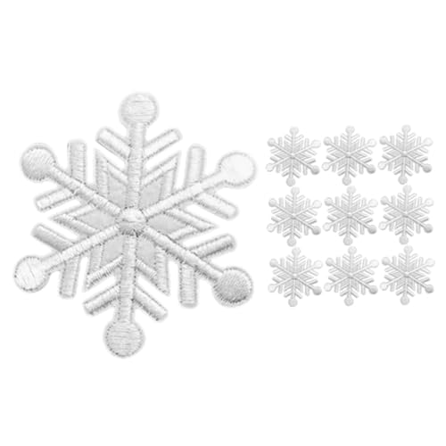 Beatifufu 10 Stück Teiliges Schneeflocken Aufnäher Gestickt zum Aufnähen und Aufbügeln Bunte DIY Kleidung Patches für Jacken Jeans Taschen Hüte und Reparaturen Vielseitige Textil von Beatifufu