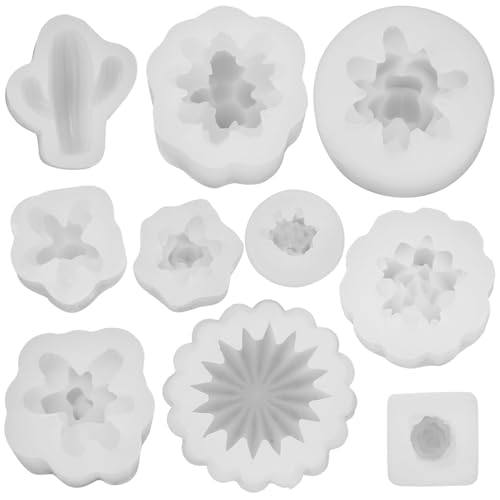 Beatifufu 10 Stück Teiliges Silikon kerzenform Pflanzenform Lebensmittelecht Flexibel Antihaftbeschichtet für DIY Duftkerzenherstellung Leicht zu Entformen Tragbar für Kerzen von Beatifufu