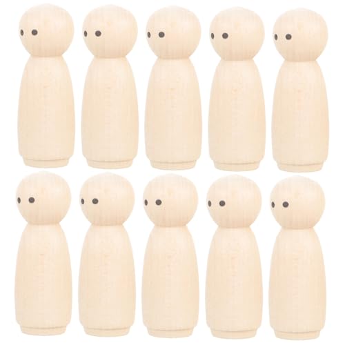 Beatifufu 10 Stück Teiliges Unfertige Holzpuppen Unbemalte DIY Holzfiguren Mädchen Peg Dolls Kreative Bastelspielzeuge für Wohnkultur Beatifufu 10 Stück Teiliges Unfertige Holzpuppen Unbemalte DIY Holzfiguren Mädchen Peg Dolls Kreative Bastelspielzeuge für Wohnkultur von Beatifufu