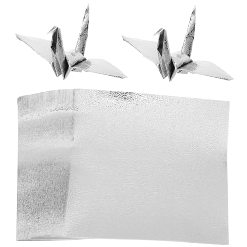 Beatifufu 100 Blatt Quadratisches Origami Faltpapier Silber Einseitig Glänzend Einzigartiges DIY Bastelpapier für Erwachsene Dekoratives Papier für Kunstprojekte und Partydekoration von Beatifufu