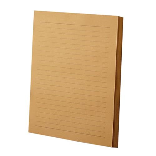 Beatifufu 100 Blatt Retro Kraftpapier Schreibpapier Liniert Einseitig Bedruckt Hochwertiges Briefpapier für Briefe Nachrichten Basteln Bürobedarf Schreibwaren Deep Khaki von Beatifufu