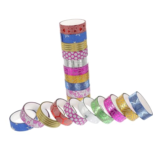 Beatifufu 100 Rollen Bunte Glitzer Washi Tape Set Dekorative Klebebänder für Scrapbooking DIY Basteln Leicht Abreißbar Vielseitig Verwendbar Tragbar und Einfach zu Lagern von Beatifufu