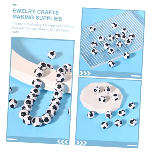 Beatifufu 100 Stück Acryl Fußball Spacer Perlen Runde Diy Schmuckzubehör für Armbänder Halsketten Freundschaftsarmbänder Bastelperlen Partydekoration von Beatifufu