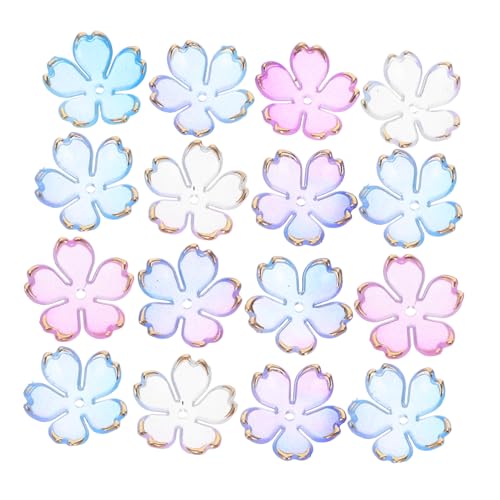 Beatifufu 100 Stück Acryl Kirschblüten Perlen Petal Mini Blumen Spacer Charms mit Farbverlauf Transparent für Schmuckherstellung Armbänder Halsketten Ohrringe DIY Bastelprojekte von Beatifufu