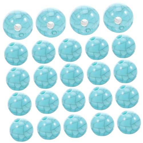 Beatifufu 100 Stück Blaue Türkis Naturstein Perlen für Schmuckherstellung Langlebige Lose Perlen zum Auffädeln Glatte Oberfläche für DIY Armbänder Halsketten und Ohrringe von Beatifufu