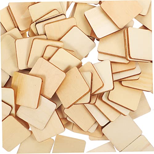 Beatifufu 100 Stück Diy Holzquadrate Unvollendete Quadratische Holzblöcke für Kreative Bastelprojekte zum Malen Schnitzen und Dekorieren Tragbar und Sicher für Erwachsene von Beatifufu