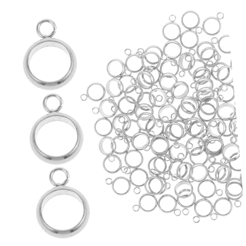 Beatifufu 100 Stück Edelstahl Schmuckzubehör Bail Perlen Rostfrei Große Spacer Perlen für DIY Armband Halskette Schmuckherstellung Leichte Metallverbindungsringe von Beatifufu
