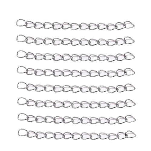 Beatifufu 100 Stück Edelstahl Verlängerungsketten Schmuckherstellung Zubehör für Halsketten Armbänder DIY Schmuckverlängerungsketten Robust Hautfreundlich Langlebig von Beatifufu