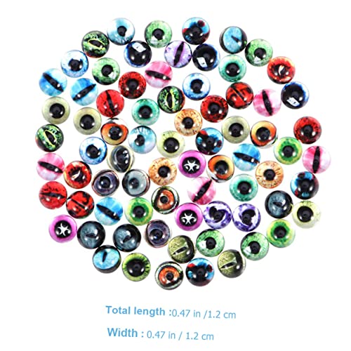 Beatifufu 100 Stück Glasaugen Halbperlen für DIY Schmuck Bastelglasaugen Tieraugen Dekoration Vielseitige Kompakte Glasperlen mit Feiner Textur und Starker Bruchfestigkeit von Beatifufu