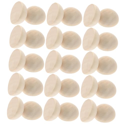 Beatifufu 100 Stück Halbrunde Holzperlen Unlackierte Halbkreis Holzperlen für DIY Schmuck Handwerk Basteln Zubehör von Beatifufu