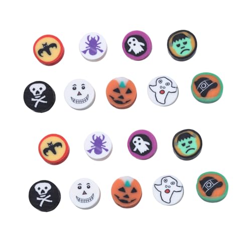 Beatifufu 100 Stück Halloween Polymer Clay Perlen Lose Tonperlen Für DIY Schmuckherstellung Armbänder Halsketten Ohrringe Handgemachte Bastelperlen von Beatifufu