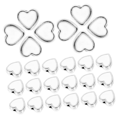 Beatifufu 100 Stück Herzförmige DIY Perlen mit Legierung Spacer Beads in Weiß Schmuckherstellung Zubehör für Armbänder und Halsketten Bastelset für Beaded Necklace und Bracelet Making von Beatifufu