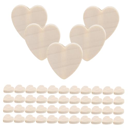 Beatifufu 100 Stück Herzförmige Holzperlen mit DIY Schmuck Spacer Perlen für Halskette Armband Ohrring Naturholz Herz Bastelperlen für Handarbeit Geschenk Zubehör von Beatifufu