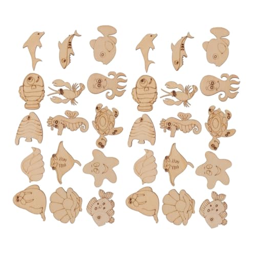Beatifufu 100 Stück Holz Meerestiere Ausstanzungen Unfertige Holzfischformen für Diy Bastelprojekte Tischdekoration und Kreative Kunstverzierungen von Beatifufu