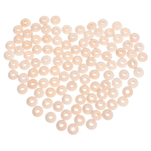 Beatifufu 100 Stück Holz Perlen Flache Scheibenform mit Naturbelassen zum Bemalen DIY Schmuck Rondelle Spacer für Armbänder Halsketten Bastelprojekte von Beatifufu