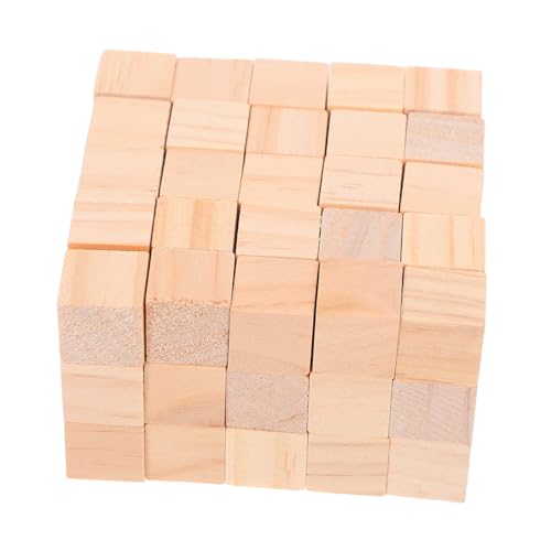 Beatifufu 100 Stück Holzklötzchen Quadratisch Bastelwürfel Blanko für DIY Handwerk Erwachsene Glatte Holzbausteine zum Bemalen und Bauen Kreativer Dekorationen von Beatifufu