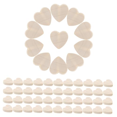 Beatifufu 100 Stück Holzperlen Herzform DIY Schmuckperlen Bastelperlen mit Glatten Kanten für Armbänder Halsketten Spacer Perlen Bastelbedarf Holzperlen für Kreative Handarbeiten von Beatifufu