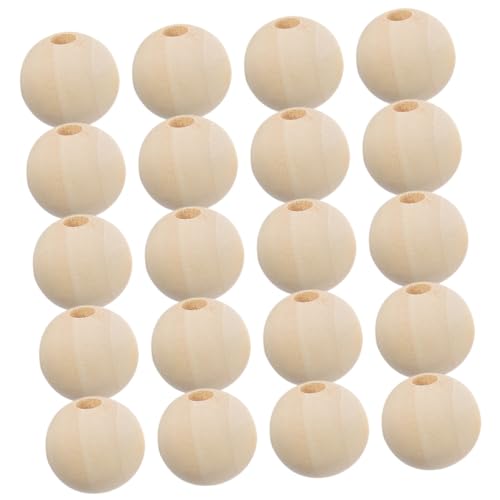 Beatifufu 100 Stück Holzperlen mit Natürliche DIY Schmuckperlen Glatte Langlebige Holzkugeln für Basteln Schmuckherstellung Makramee und Heimdekoration von Beatifufu