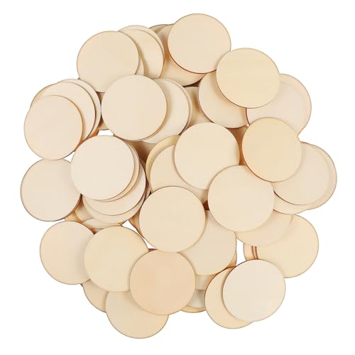 Beatifufu 100 Stück Holzscheiben Unbehandelt Runde Holzscheiben für Bastelarbeiten Glatte Oberfläche Vielseitig Einsetzbar für Diy Projekte und Dekoration von Beatifufu
