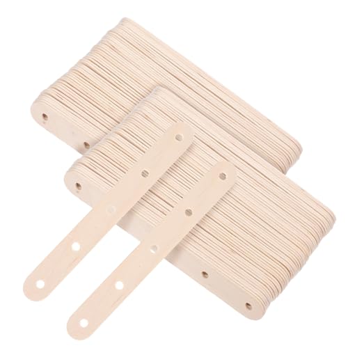 Beatifufu 100 Stück Holzstäbchen mit Löchern Eisstiele Cake Pop Stiele Lollipop Sticks für Kreative Diy Bastelprojekte Robustes Material für Bastelarbeiten und Snacks von Beatifufu