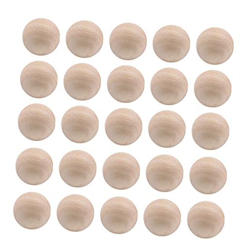 Beatifufu 100 Stück Natürliche Lotus Holzperlen Runde Massive Holzkugeln Ohne Loch DIY Bastelperlen Schmuckherstellung Kreative Handarbeitszubehör Malen Handwerksmaterial von Beatifufu