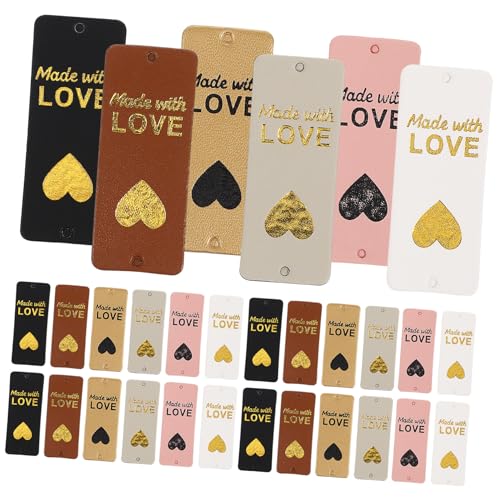 Beatifufu 100 Stück PU Leder Handmade Labels zum Annähen Flexible Kleidungsetiketten für DIY Stricken Häkeln Jeans Hüte Vielseitige Farbige Aufnäher für Handgemachte Accessoires Beatifufu 100 Stück PU Leder Handmade Labels zum Annähen Flexible Kleidungsetiketten für DIY Stricken Häkeln Jeans Hüte Vielseitige Farbige Aufnäher für Handgemachte Accessoires von Beatifufu