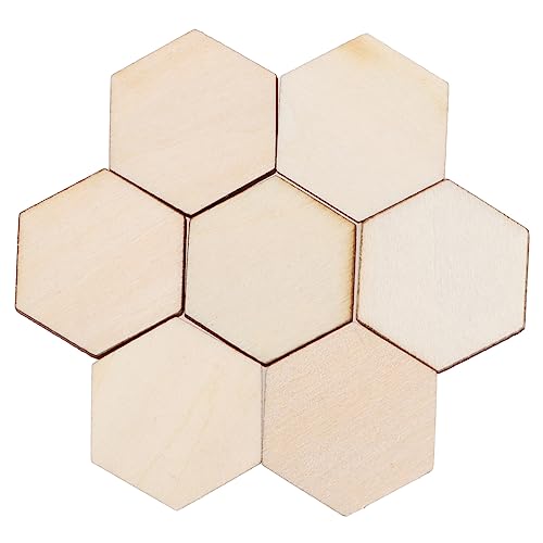 Beatifufu 100 Stück Pack Sechseckige Buchenholzstücke Unlackierte Holzornamente für Diy Bastelprojekte Hochzeiten Geburtstagsfeiern und Weihnachtsdekorationen von Beatifufu