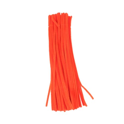 Beatifufu 100 Stück Plüschstäbe Orange Biegsam Bastelset Chenilledraht für DIY Handarbeit Frühpädagogik Fantasie und Geschicklichkeit von Beatifufu
