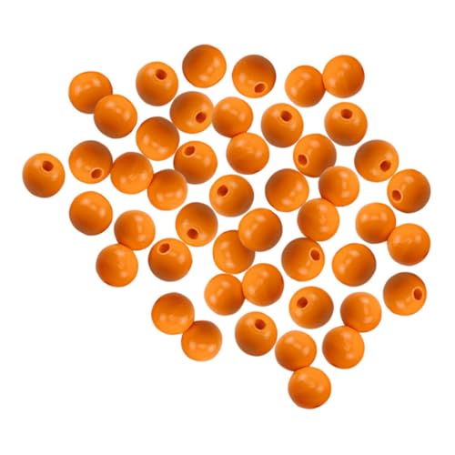 Beatifufu 100 Stück Runde Holzperlen für Armband DIY Schmuckherstellung Natürliche Orangefarbene Bastelperlen mit Glatter Oberfläche für Handwerk und Schmuck Basteln von Beatifufu