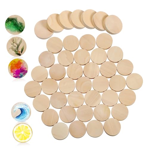 Beatifufu 100 Stück Runde Holzscheiben Naturbelassen Robuste Holzrohlinge zum Basteln Glatte Oberfläche Vielseitig für DIY Dekorationen Hochzeiten Weihnachtsornamente und Handarbeit von Beatifufu