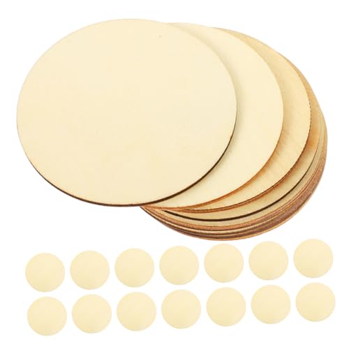 Beatifufu 100 Stück Runde Holzscheiben Naturbelassen für DIY Bastelarbeiten Malerei Gravur Dekoration Vielseitige Holzrundlinge aus Sperrholz für Kreative Projekte und Heimdeko von Beatifufu