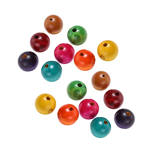 Beatifufu 100 Stück Teiliges Farbige Runde Holzperlen DIY Bastelperlen mit Mini Natürliches Holz für Schmuckherstellung Bastelset Kreative Perlen zum Auffädeln und Dekorieren von Beatifufu