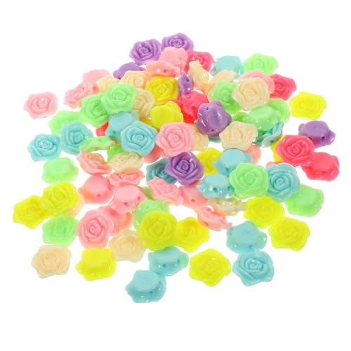 Beatifufu 100 Stück Teiliges Resin Rosenperlen Bunte DIY Schmuckperlen für Armbänder Halsketten Ohrringe Handgefertigte Perlen für Kreative Bastelarbeiten und Geschenke von Beatifufu