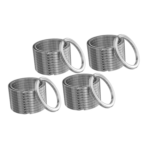 Beatifufu 100 Stück Teiliges Runde Schlüsselringe aus Metall Heavy Duty Stark Flach Geschlossen Einfache Schlüsselanhänger für Auto Büro DIY Schmuck und Bastelarbeiten von Beatifufu