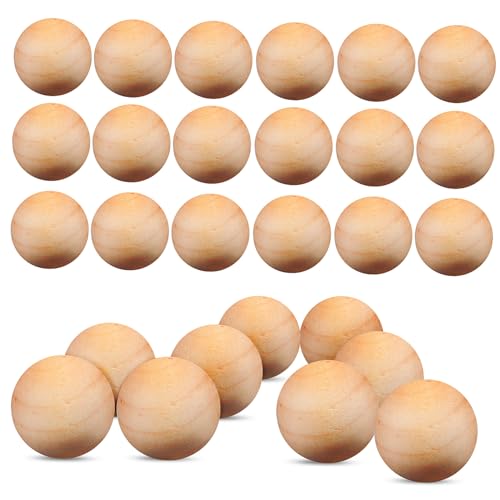 Beatifufu 100Stücke Unlackierte Holzkugeln Runde Naturholz Kugeln ohne Löcher für DIY Bastelprojekte Heimdekorationen und Gestaltungsmöglichkeiten von Beatifufu