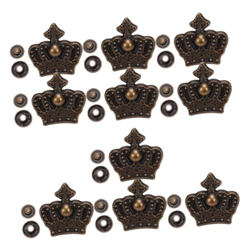 Beatifufu 10Sätze Retro Kronenschnallenset Teiliges DIY Bastelzubehör für Taschen und Geldbörsen Langlebige Druckknöpfe Zinklegierung im Antiken Stil Einfach Anzubringen von Beatifufu