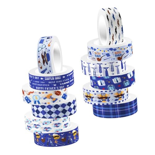 Beatifufu 12 Rollen Transparentes Washi Tape für Father's Day Dekoratives Klebeband für Scrapbooking Diy Bastelprojekte Geschenkverpackung und Journals Beatifufu 12 Rollen Transparentes Washi Tape für Father's Day Dekoratives Klebeband für Scrapbooking Diy Bastelprojekte Geschenkverpackung und Journals von Beatifufu
