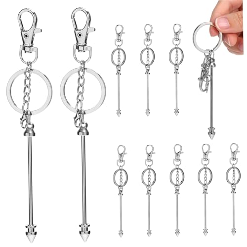 Beatifufu 12 Stück Teiliges Beadable Keychain aus Robustem Eisen mit Karabinerverschluss DIY Schlüsselanhänger zum Basteln von Individuellen Schmuckanhängern als Taschenanhänger und von Beatifufu