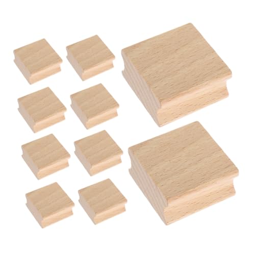Beatifufu 12 Stück Teiliges Blanko Holzstempel aus Robustem Buchenholz Quadratische DIY Stempelblöcke Unvollendete Holzblöcke für Kreative Schnitzarbeiten und Dekorative Siegelgestaltung von Beatifufu