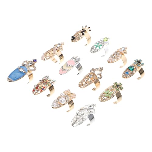 Beatifufu 12 Stück Teiliges Nagelschmuck Crystal Nail Art Ringe für Damen Verstellbare Fingerringe mit Strass Geeignet für Natürliche und Künstliche Nägel Modische Dekoration für Beatifufu 12 Stück Teiliges Nagelschmuck Crystal Nail Art Ringe für Damen Verstellbare Fingerringe mit Strass Geeignet für Natürliche und Künstliche Nägel Modische Dekoration für von Beatifufu