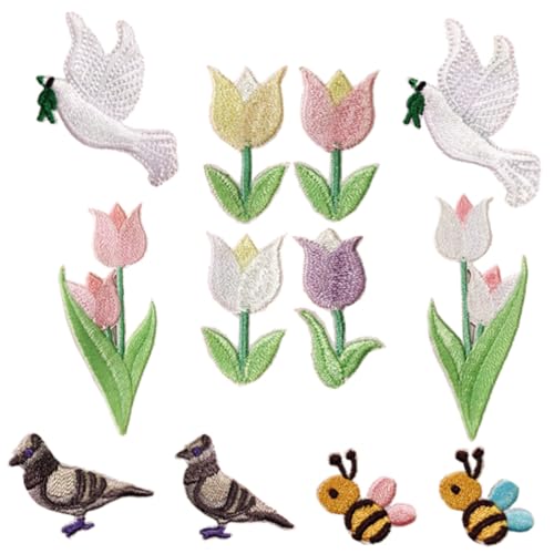 Beatifufu 12 Stück Teiliges Selbstklebende Bestickte Aufnäher in Cartoon vogel design DIY Kleidung Patches für Reparatur und Dekoration von Jacken Hosen Rucksäcken Vielseitige Textilflicken von Beatifufu