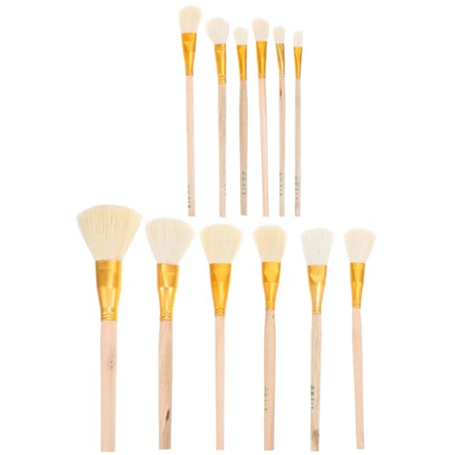 Beatifufu 12 Stück Teiliges Set Malerpinsel Wolle für Kunst und Basteln für Aquarell und Stempelprojekte Langlebig und Leicht zu Reinigen von Beatifufu