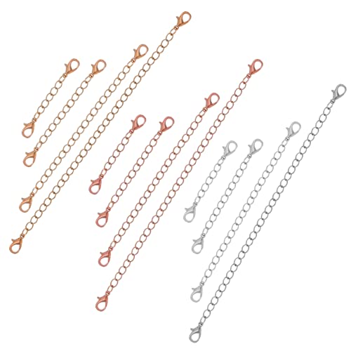 Beatifufu 12 Stück Teiliges Verlängerungsketten für Schmuckherstellung Gold Silber Roségold Robuste Extender für DIY Halsketten und Armbänder Vielseitige für Bastelprojekte von Beatifufu