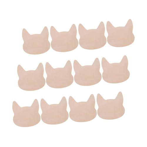 Beatifufu 12 Stück Unbehandelte Holzkatzenköpfe zum Basteln Malbare Holzscheiben für Diy Ornamente und Kreative Projekte für Heimdekoration und von Beatifufu