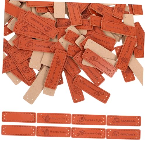 Beatifufu 120 Stück Teiliges DIY Lederlabels Annähen an Kleidung und Häkelwaren Vielseitige Handarbeitsetiketten für Pullover Mützen Taschen für Nähen und Basteln von Beatifufu