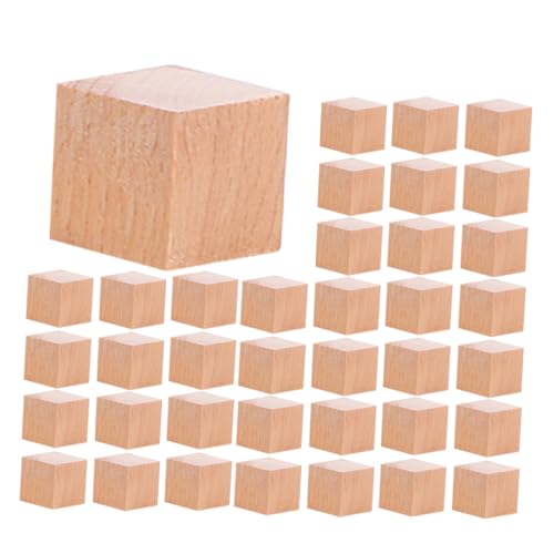 Beatifufu 120 Stück Teiliges Unbehandelte Quadratische Holzblöcke aus Natürlichem Holz Leichte Bastelwürfel für DIY Malen Stapelbare Holzstücke für Gestaltendes Drinnen und Draußen von Beatifufu