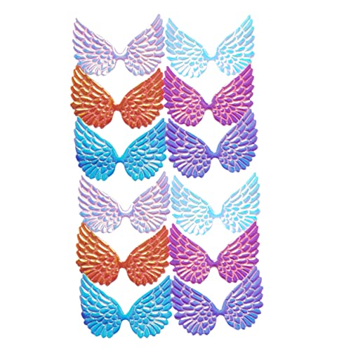 Beatifufu 12Stücke Teiliges Engelsflügel Stoffset für DIY Haarschmuck Irisierende Flügelflächen für Accessoires und Dekorationen von Beatifufu