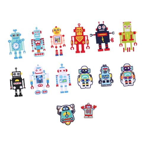 Beatifufu 14 Stück Cartoon-roboter-patches, Bestickte Patches, Kleidungsflicken, Bügelflicken, Aufnäher, Applikation Zum Aufbügeln Für Löcher von Beatifufu