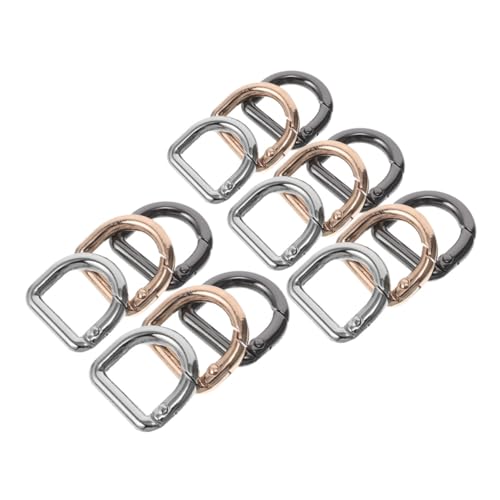 Beatifufu 15 Stück Taschenfederverschluss Zubehör Schlüsselanhänger Clipschnallen Wiederverwendbare D Schnalle Taschen Hardware Zubehör Verriegelnder D Ring Schlüsselanhänger von Beatifufu