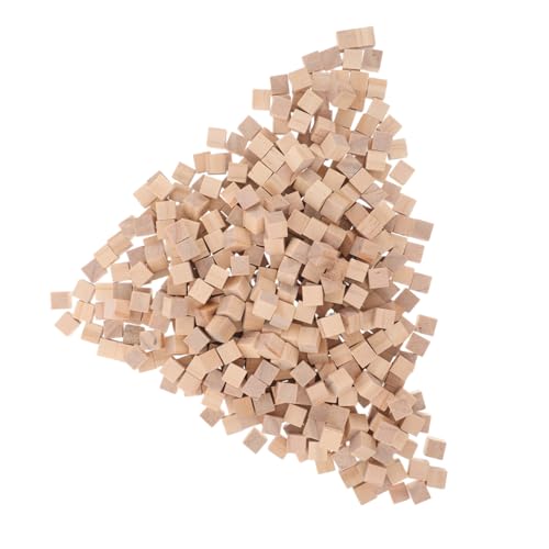 Beatifufu 1500 Stück Teiliges Holzbausteine Quadratische Kiefernholz Würfel Unbehandelt für Früherziehung DIY Bastelprojekte Kreative Holzklötze von Beatifufu